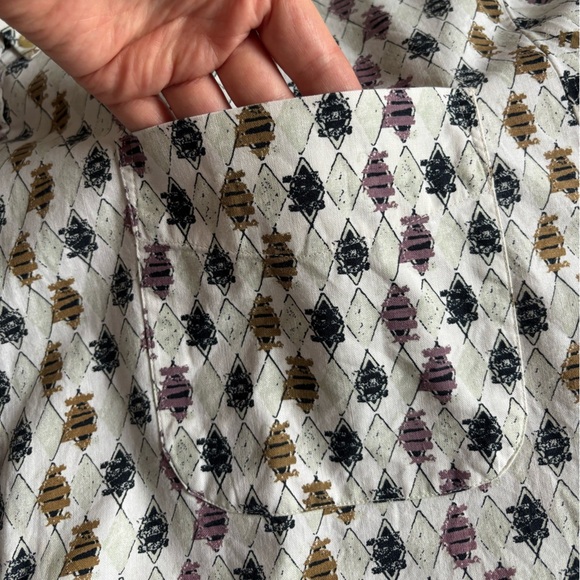 Munsingwear Golf ClassicShirt Short Sleeve GeometricPrint ButtonDownWhite Size L - Picture 9 of 9